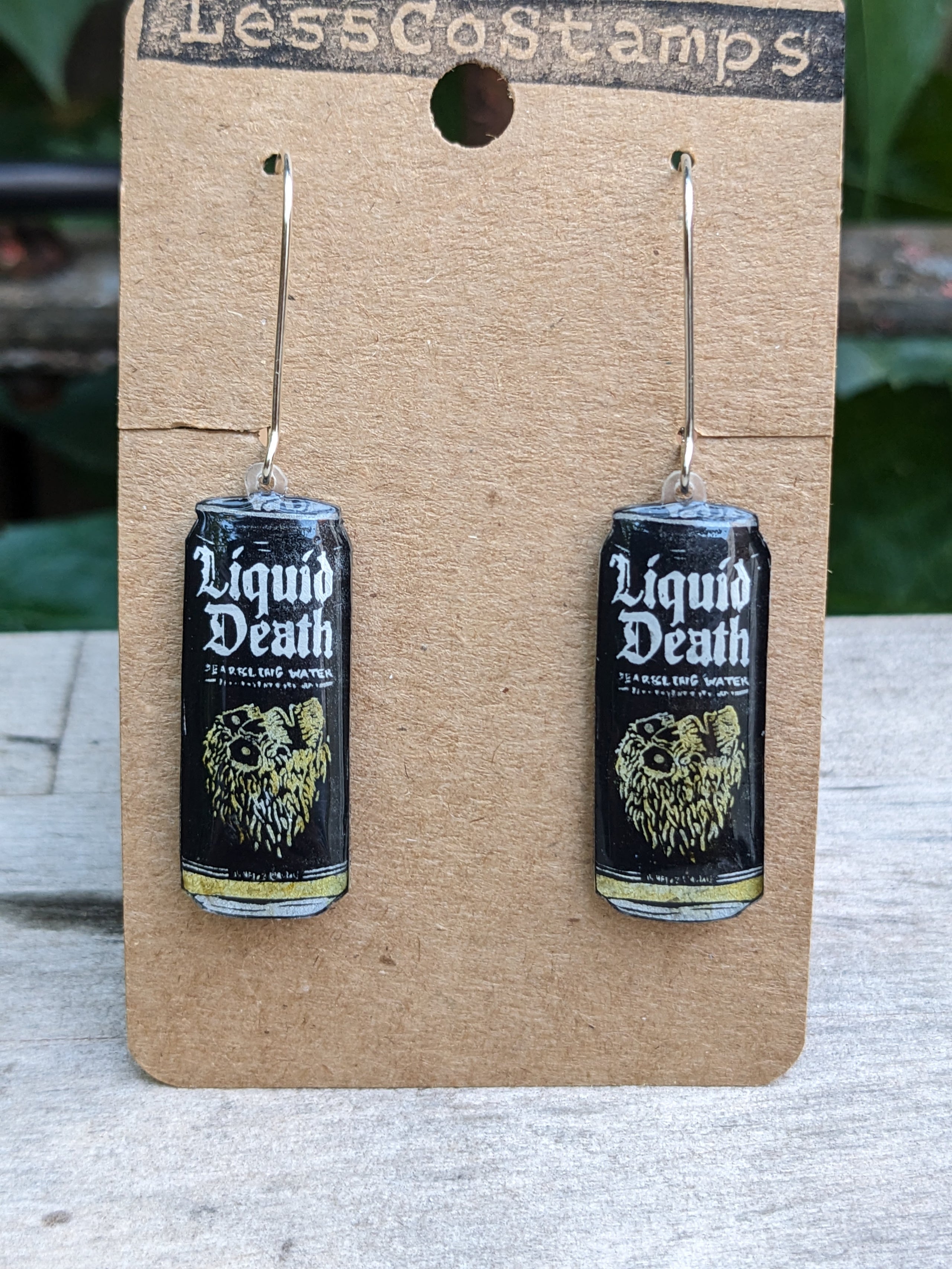 Liquid Death Earrings | LessCoStamps